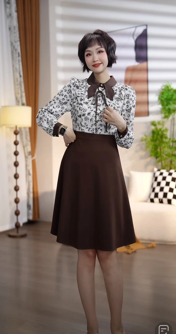 L708春秋时尚气质拼接假两件显瘦连衣裙DM4