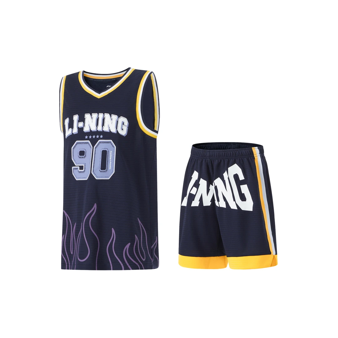 LI-NING/李宁李宁男小大童篮球系列速干凉爽比赛套装065-4