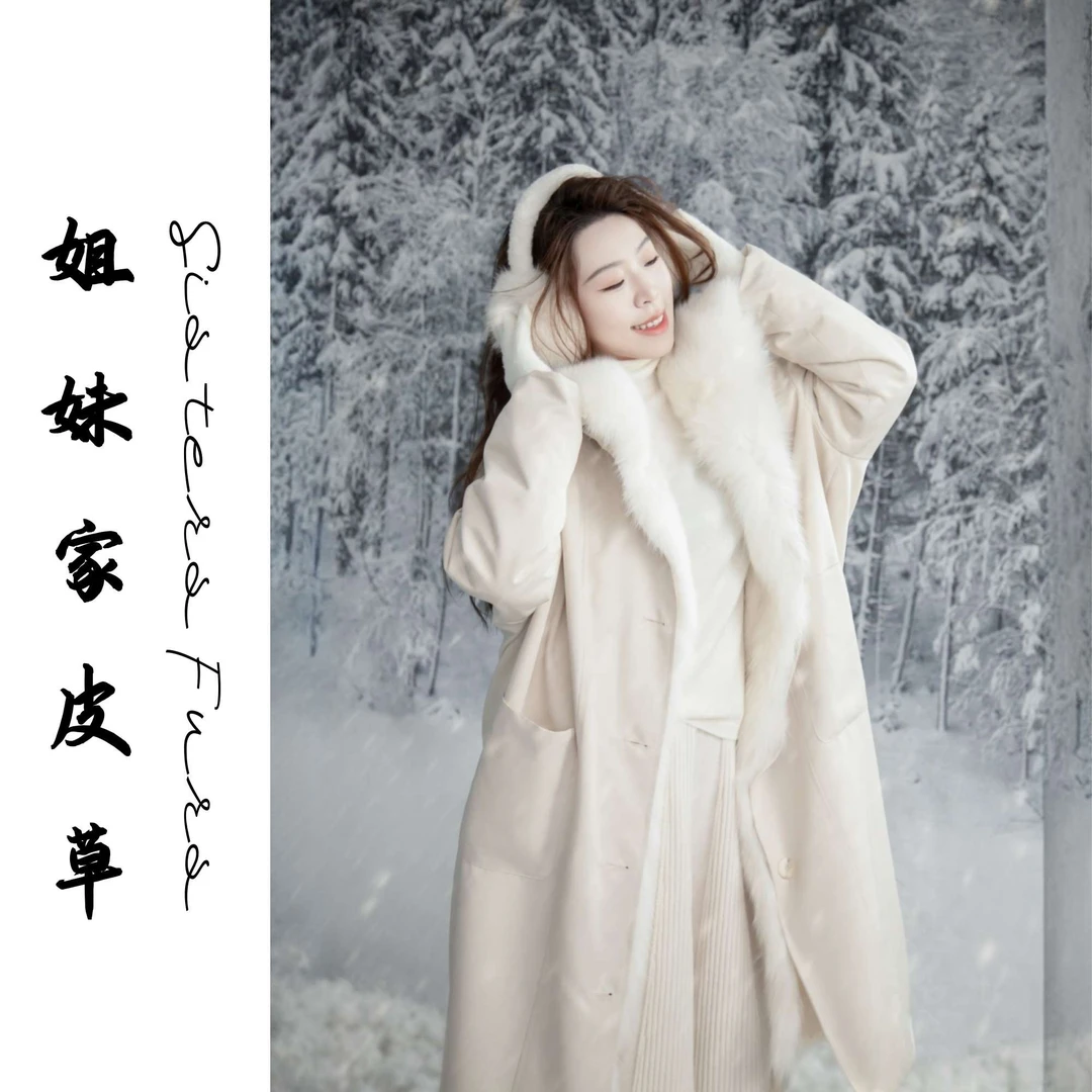 Sisters Furs姐妹家巴黎拽姐狐狸毛领皮草派克服獭兔内胆外套