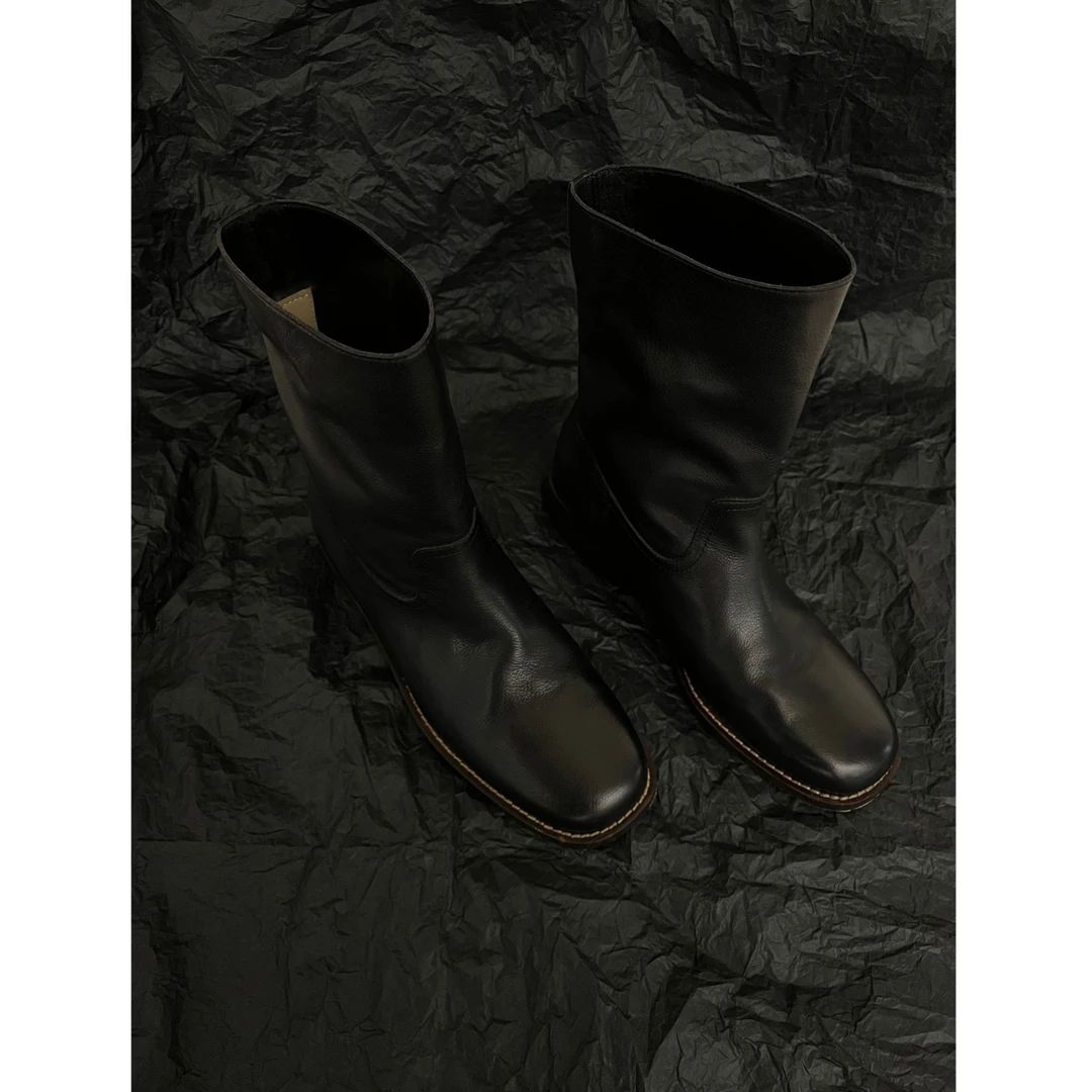 粗跟切尔西套筒短靴圆头马丁靴  J24X551