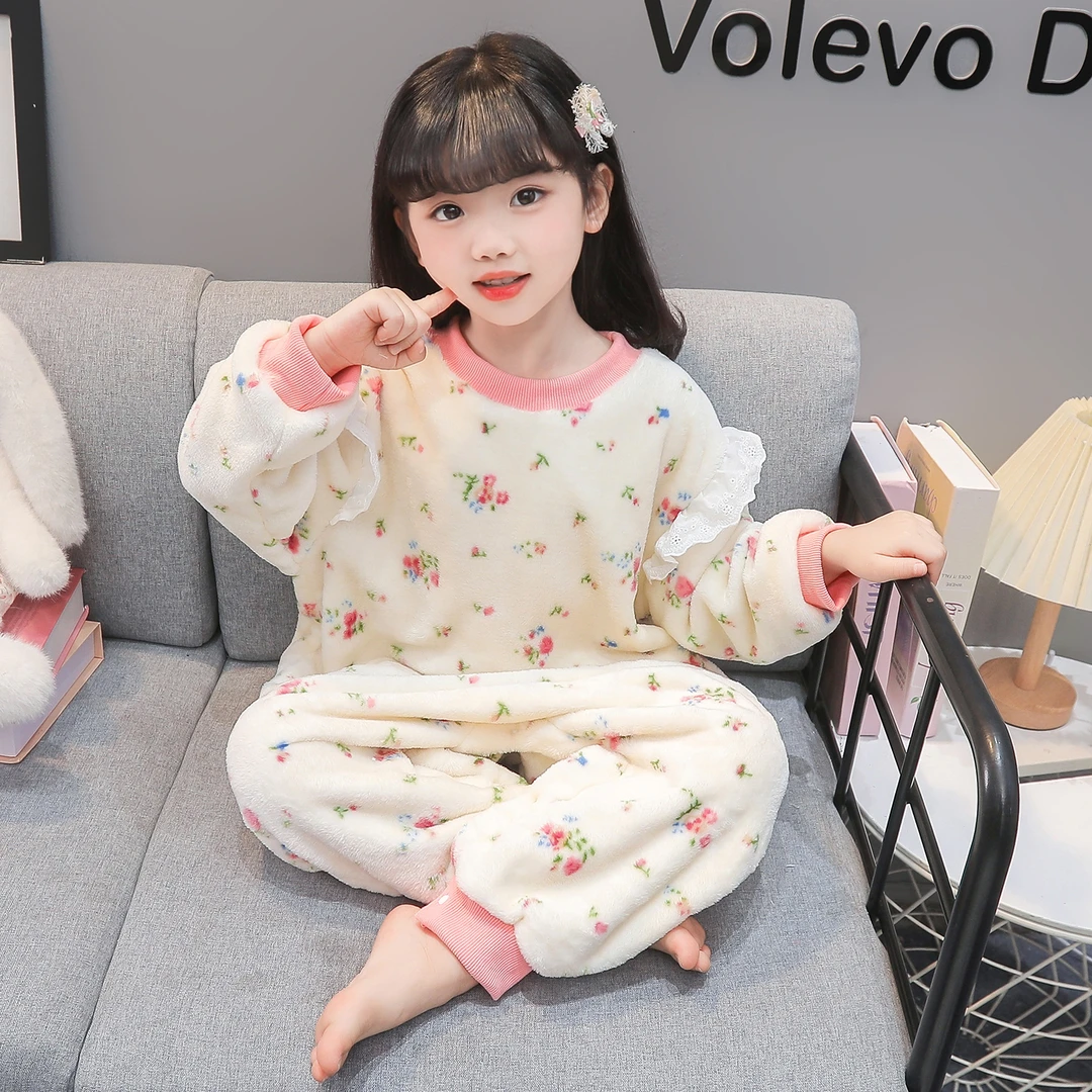 儿童连体睡衣秋冬款法兰绒女孩2025新款女童宝宝婴儿连身睡袋防踢