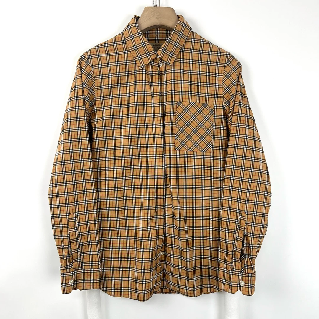 全新未使用 BURBERRY/博柏利 uk8码/小格纹胸前口袋衬衫/05108
