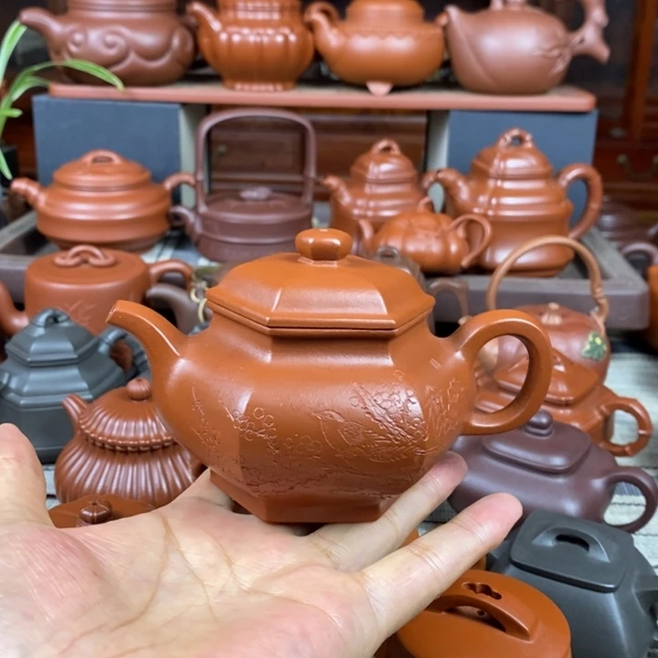 茶壶紫砂六方掇只260cc原矿赵庄朱泥特价