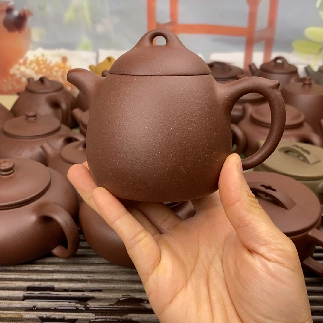茶壶紫砂180cccc深井羊角山紫泥秦权