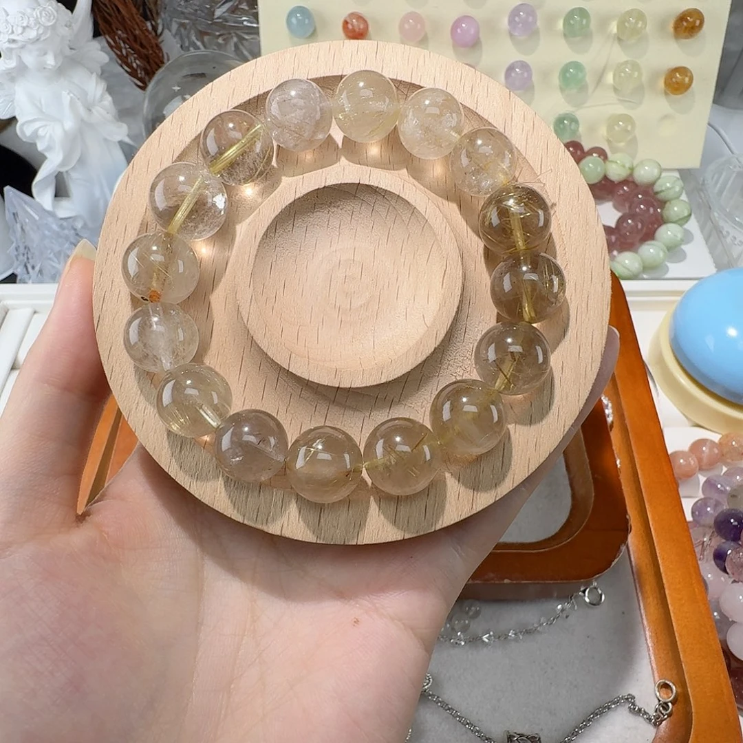 银S925镶嵌手链烟晶