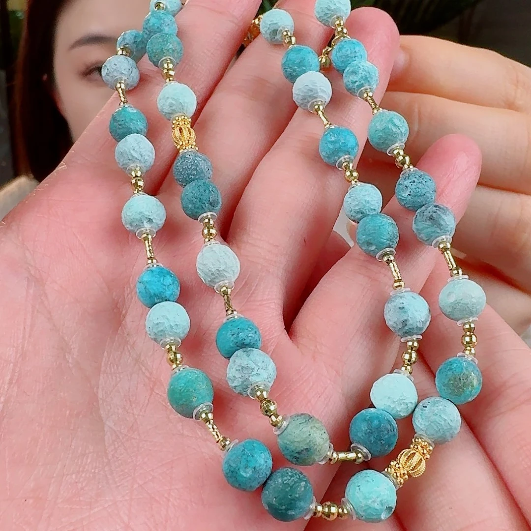 绿松石珠宝奇石18K金镶嵌