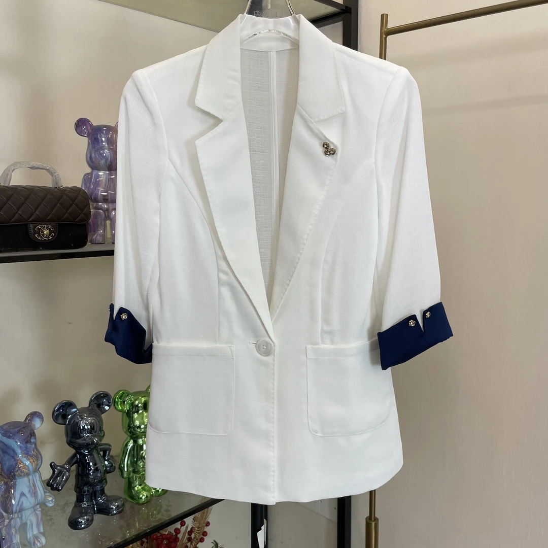 南油新款西装小香风上衣气质时尚休闲女士0404