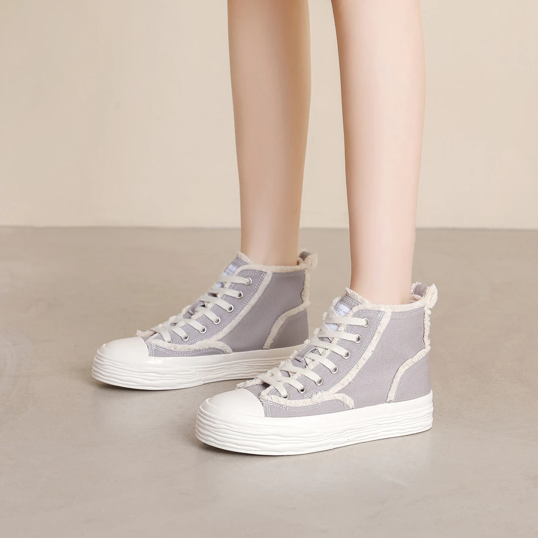 女款中帮帆布鞋2024新款透气软底经典百搭板鞋时尚女鞋1023