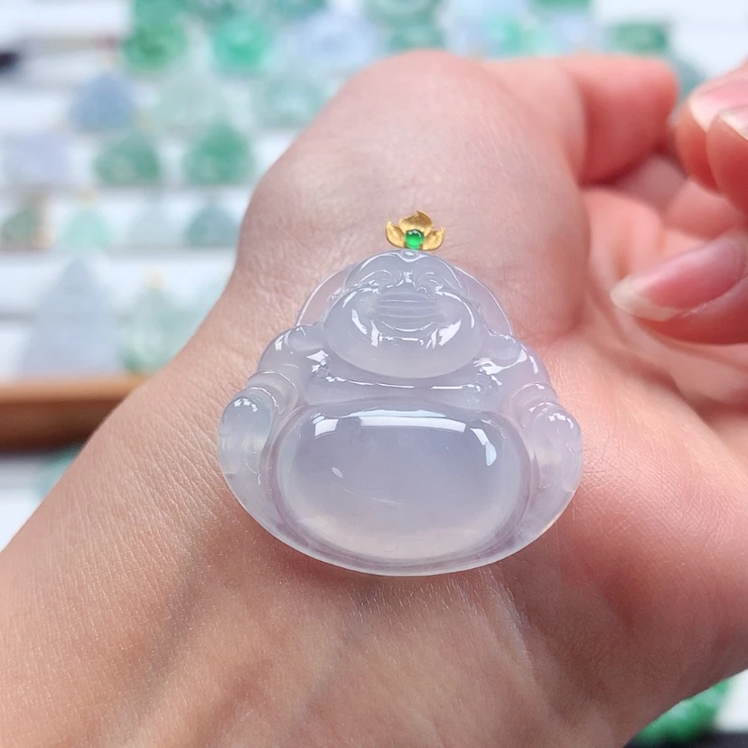 【闪购商品】翡翠吊坠(赠链)18K金镶嵌