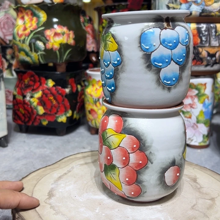 景德镇红陶精品手绘陶瓷