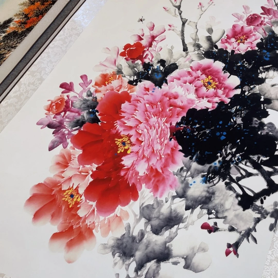 富贵满堂牡丹四尺横幅东方美学装饰画180*70