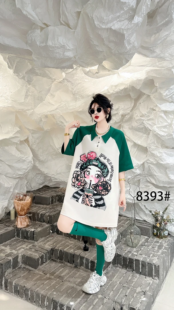 8393夏季新款韩版重工胖mm宽松显瘦大码女装潮短袖打底衫女T恤