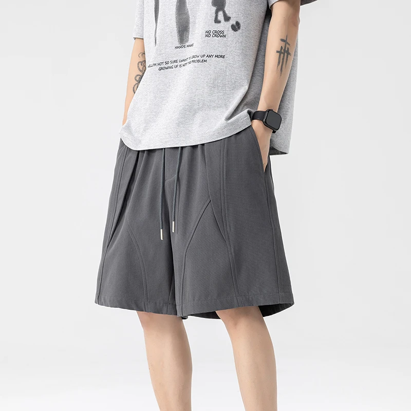 玛斯柏100%纯棉短裤男士夏季薄款宽松直筒运动吸湿透气休闲中裤子