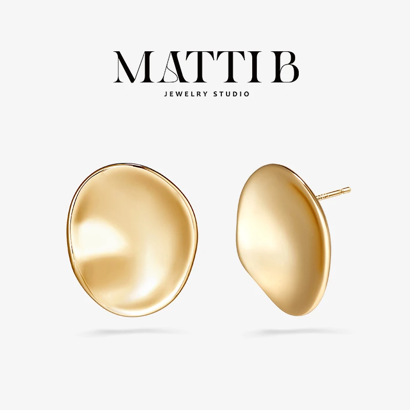 铜合金耳饰 小众设计不规则金属片欧美风气质时尚高端耳钉女1822