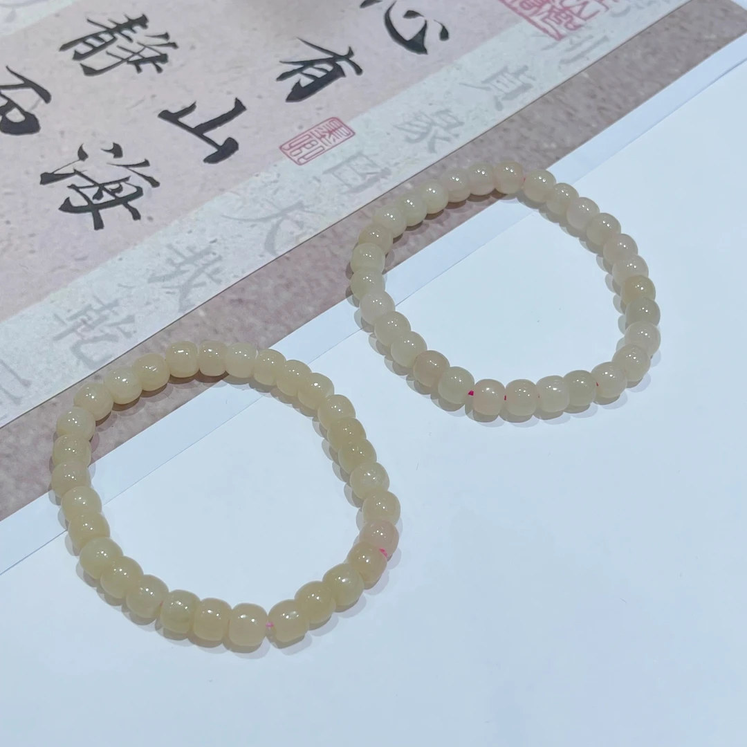 【小宝珠宝】6 T59668-和田玉老型单圈手串-多样性发一件-6.5mm