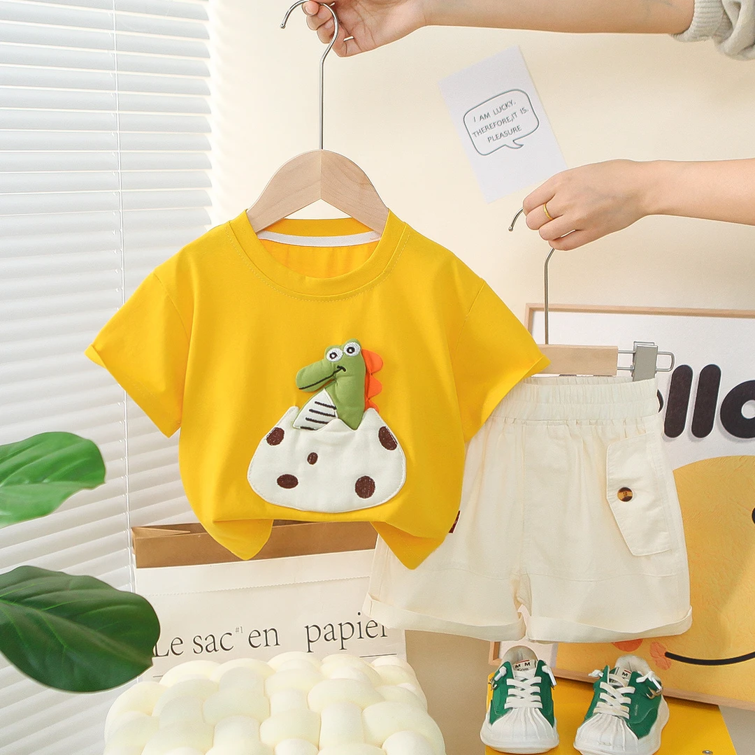 男童装夏季新款1-2-3-4岁小童6-7-8个月宝宝薄款短袖休闲洋气套装