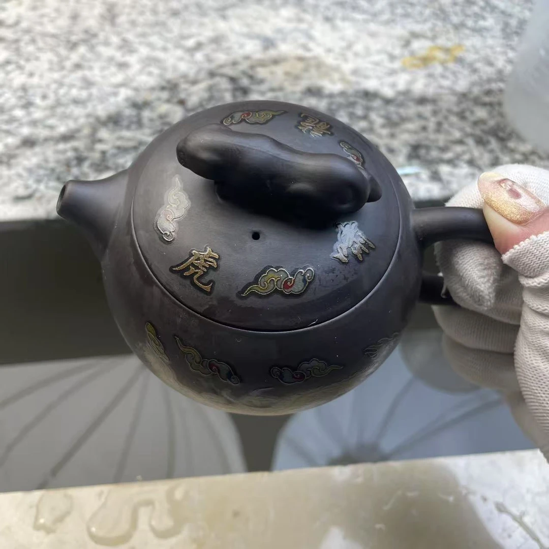 【闪购商品】紫泥卧虎龙凤变色西施凤鸣壶