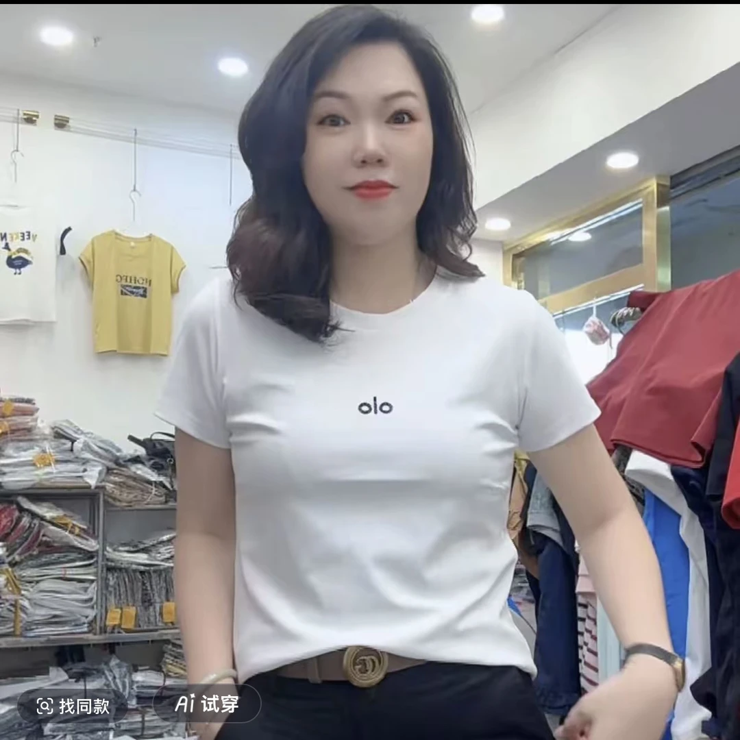 新款时尚休闲百搭修身简约T恤圆领白色335