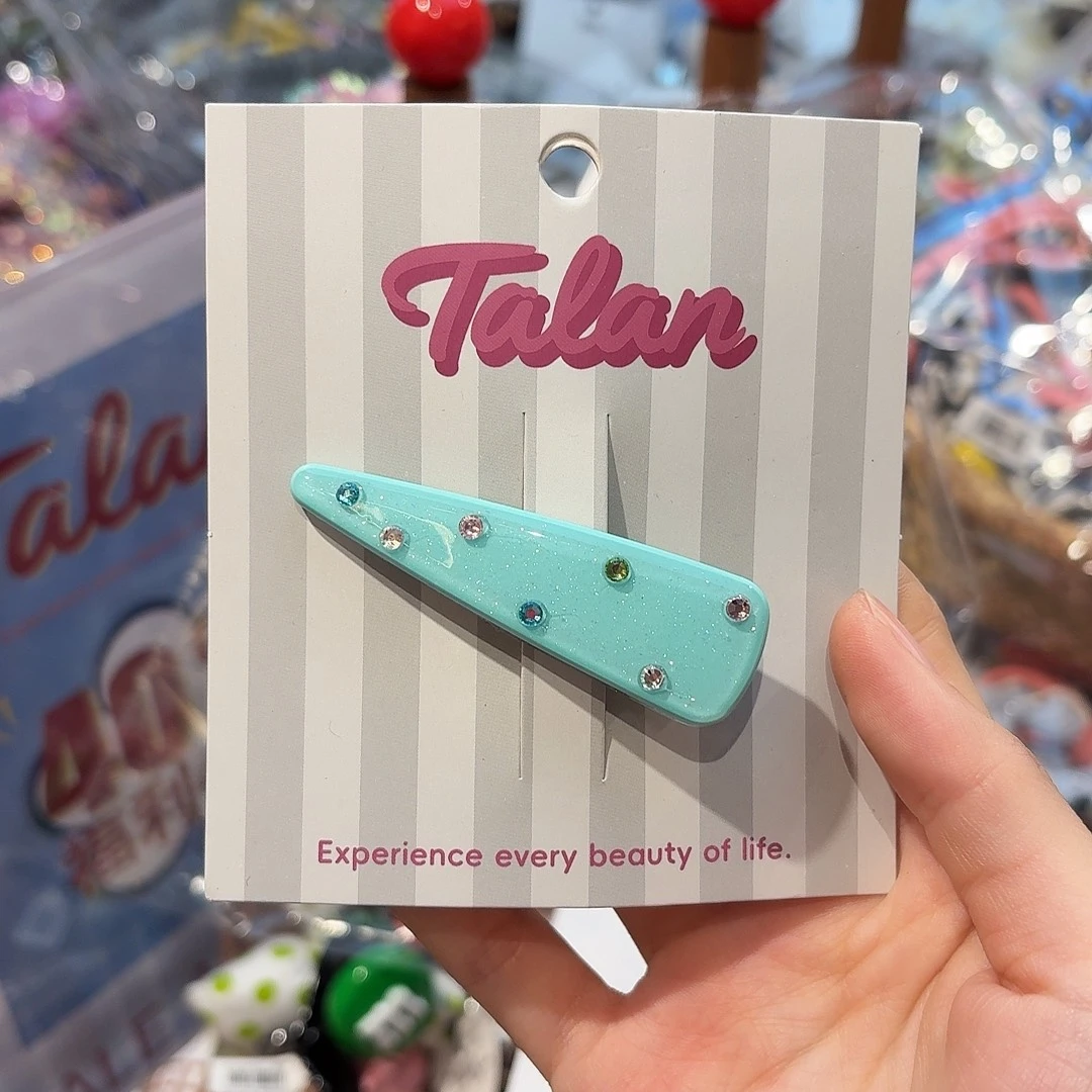 布艺铁合金蓝绿色钻鸭夹