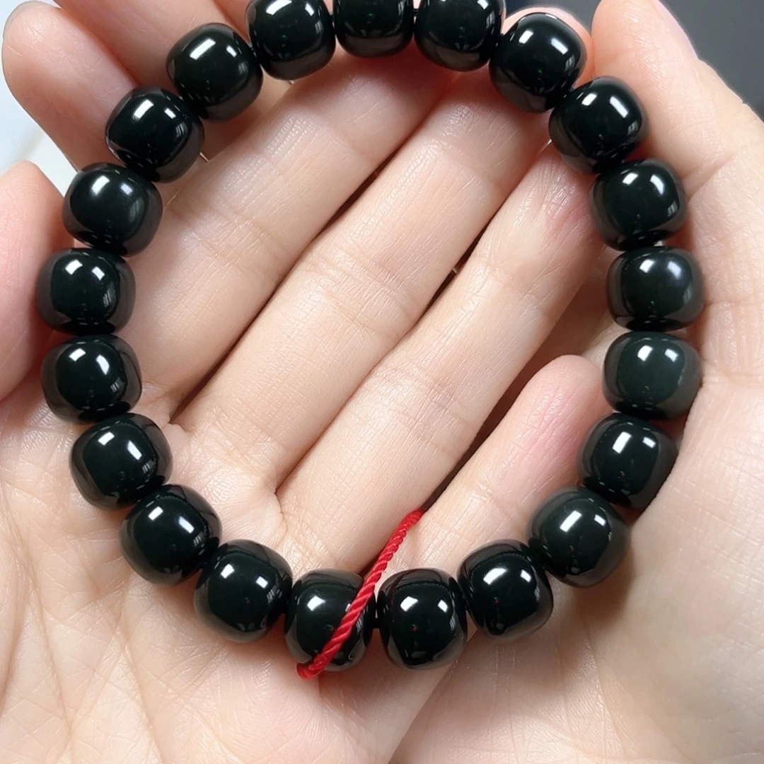 和田玉未镶嵌手链卡10老形珠珠宝级货头