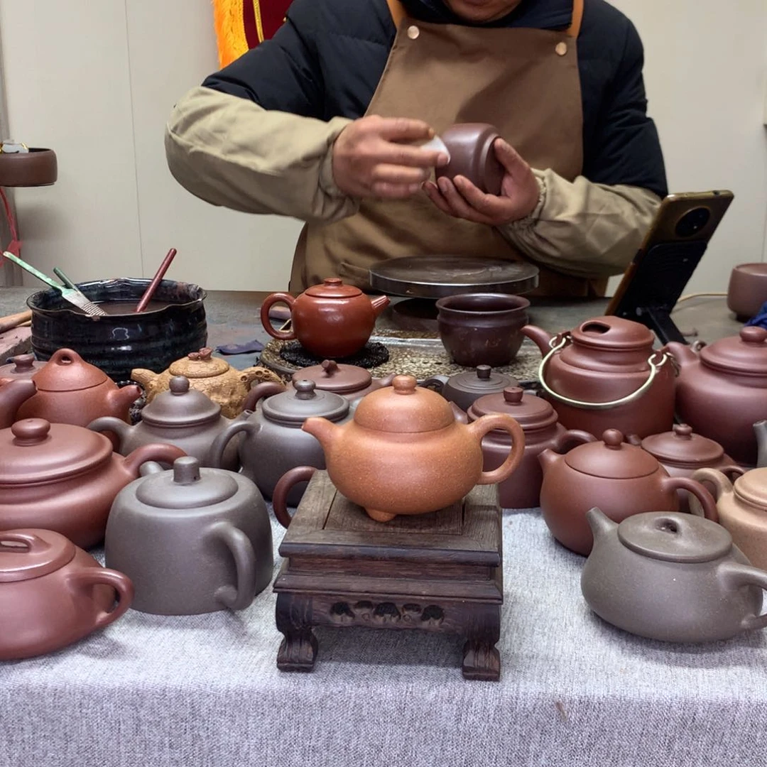 紫泥茶壶黄降坡喜瓢150C半手工制作
