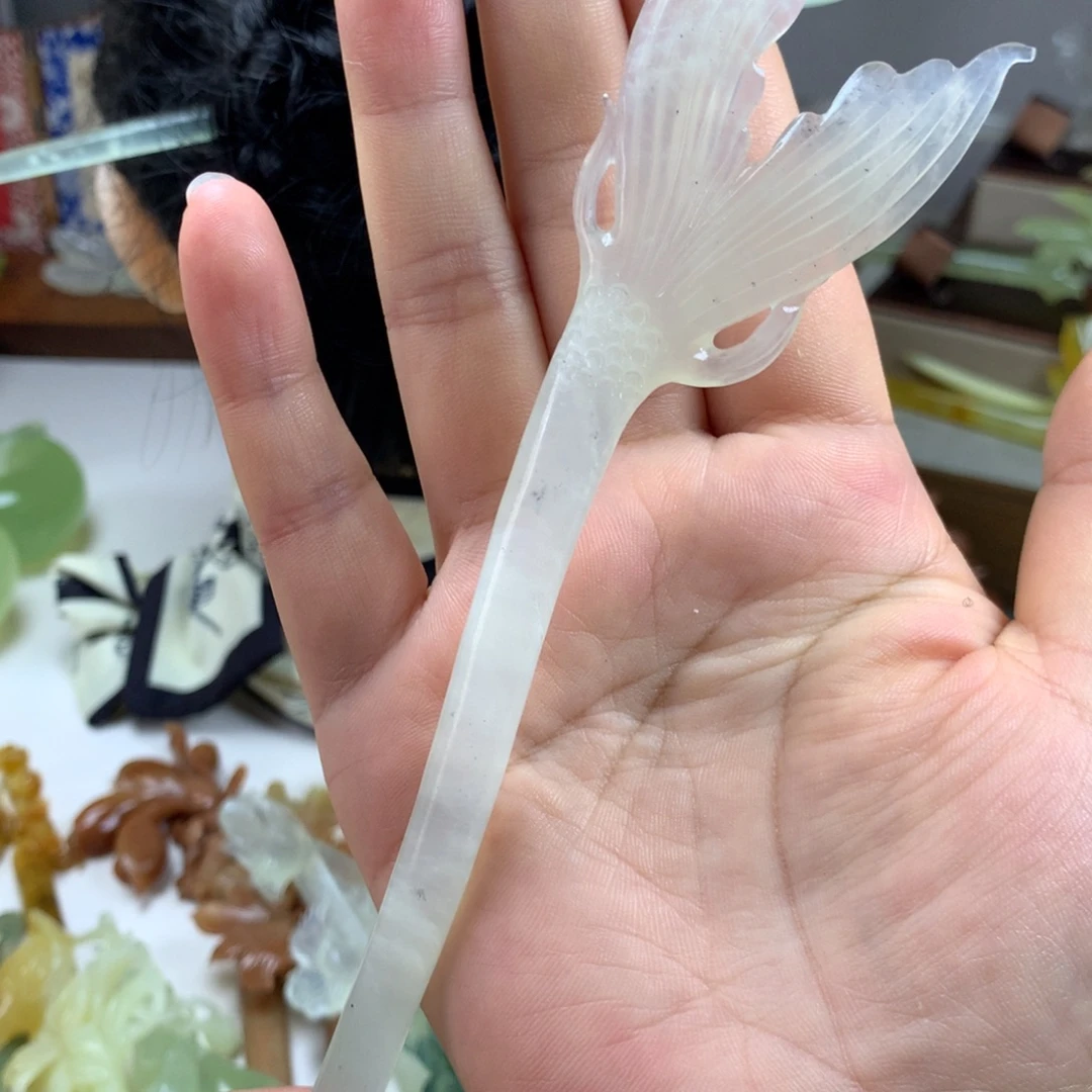 未镶嵌蛇纹石玉发簪