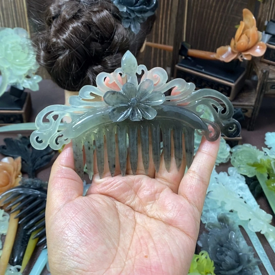 蛇纹石玉未镶嵌发簪喵***酒