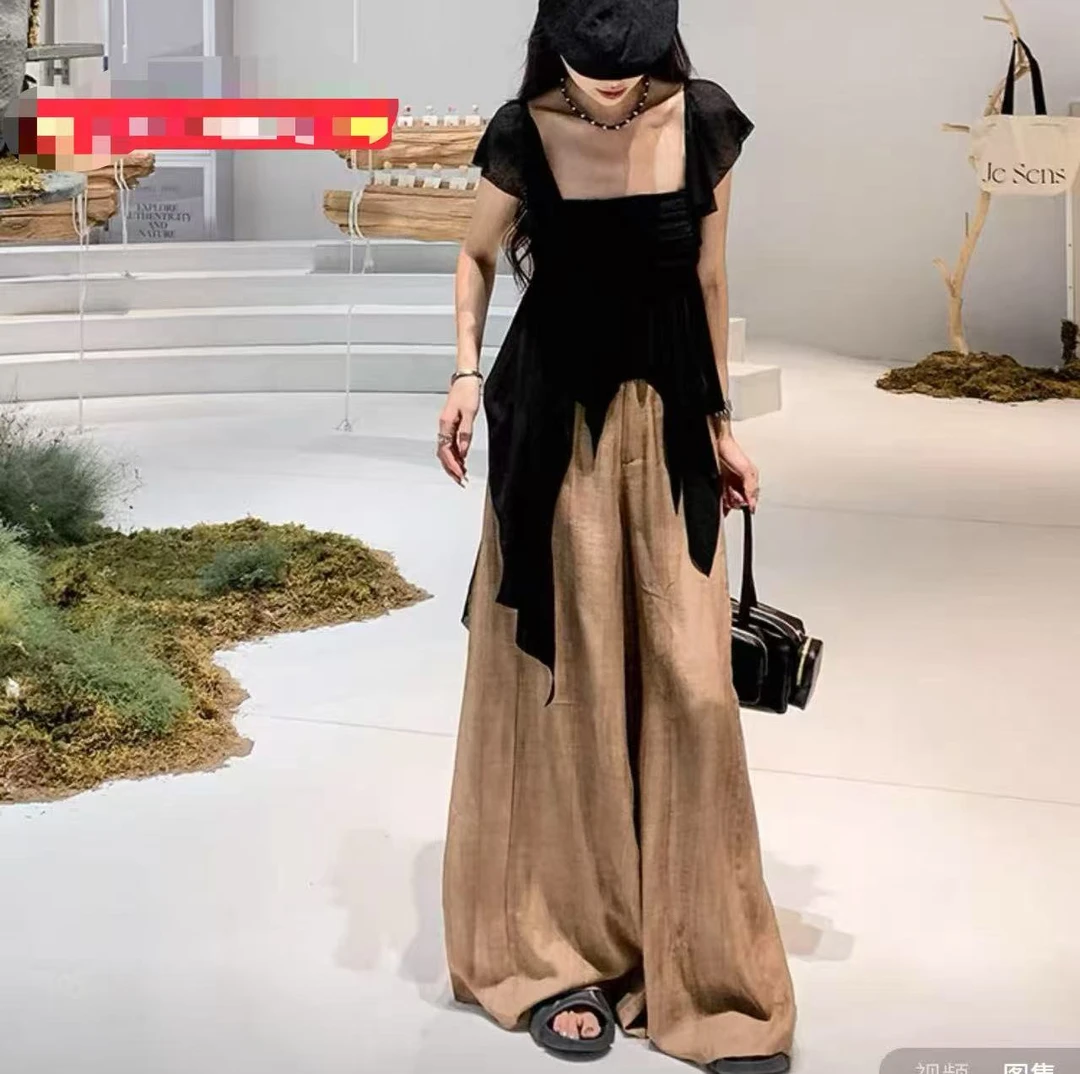 大码设计感不规则上衣99260裤子99275两件套