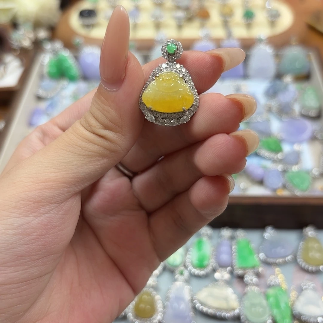 翡翠银S925镶嵌吊坠(不含链)