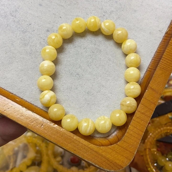 蜜蜡未镶嵌裸石手串