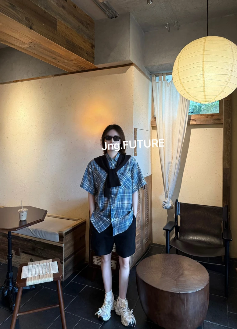 Jng.FUTURE黎【衬衫套装】男女夏季新款休闲百搭【衬衫＋披肩