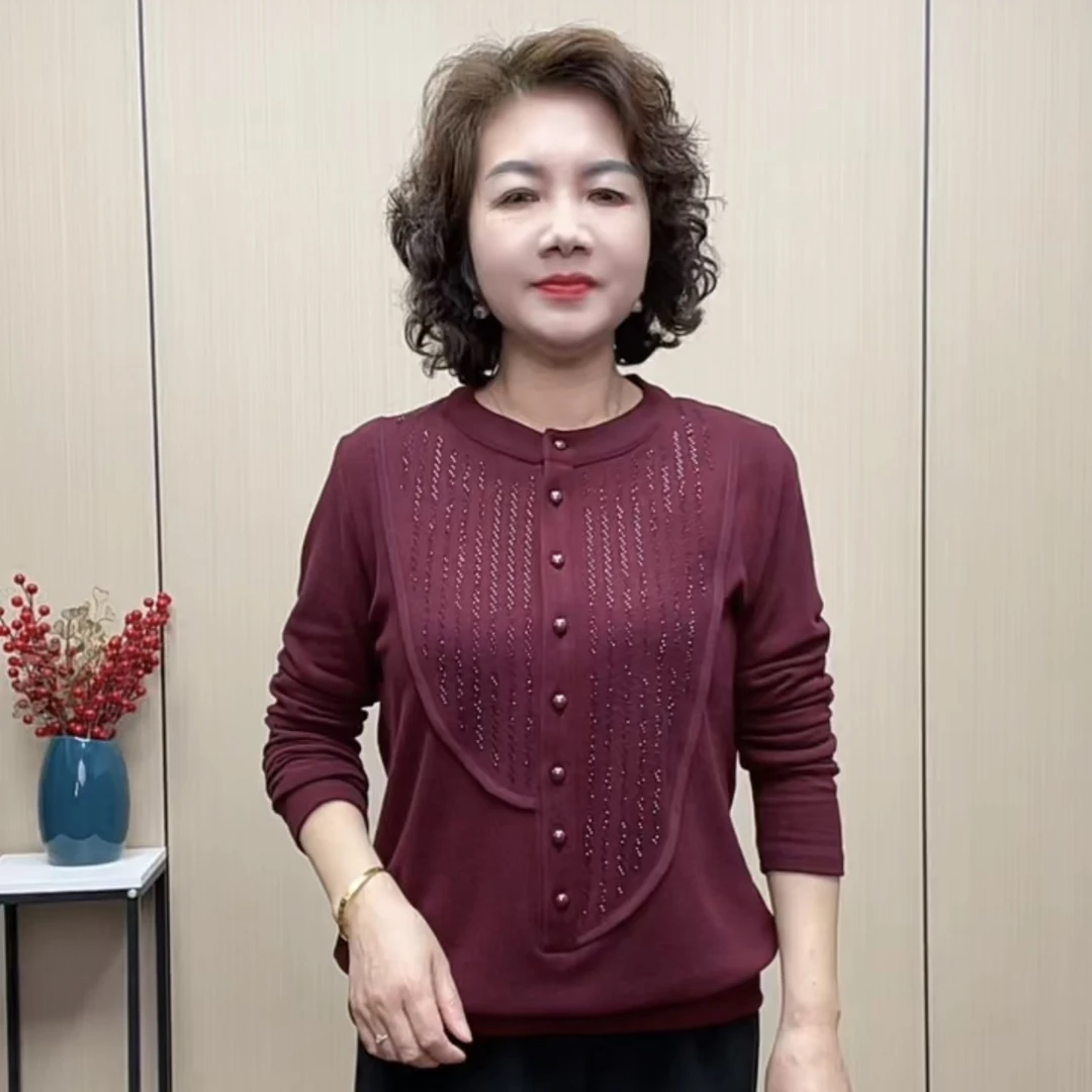 2025秋冬新款女装宽松气质显瘦洋气减龄时尚弹力长袖妈妈装