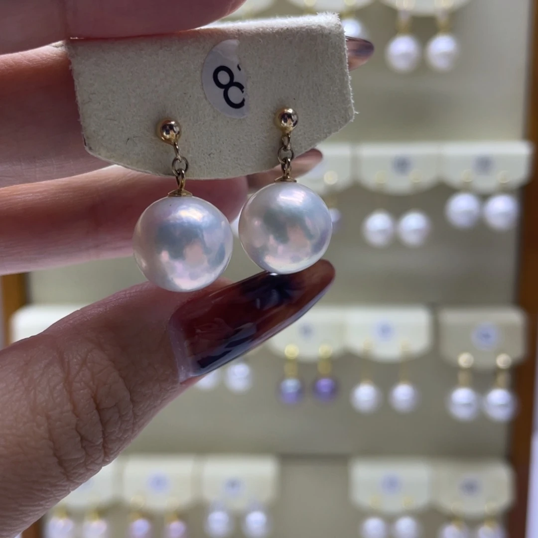 淡水珍珠耳饰银S925镶嵌