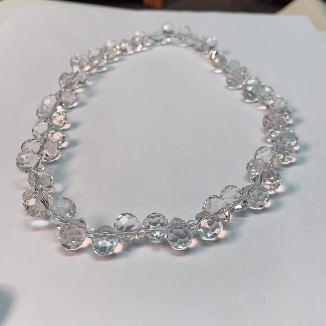 项链白水全净体 水滴切割面