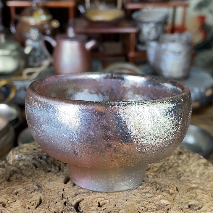 建水紫陶柴烧茶器，放漏炸，00080