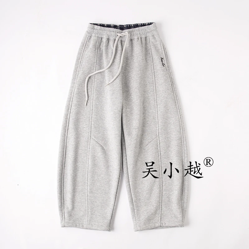 吴小越W1675男童卫裤薄绒裤子冬款儿童长裤卫裤休闲宽松运动裤