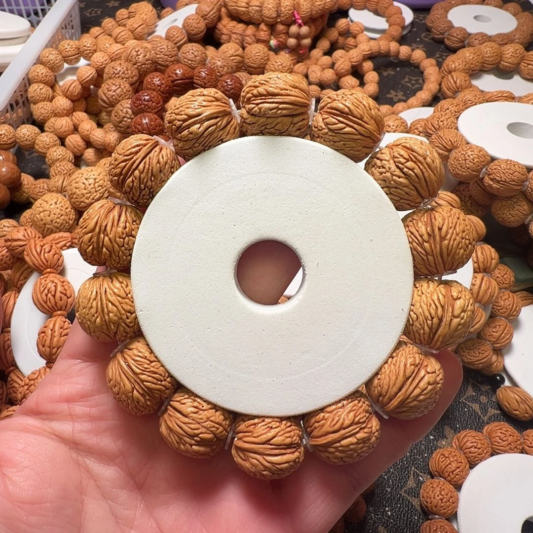 桃核手串龙鳞凤尾17+