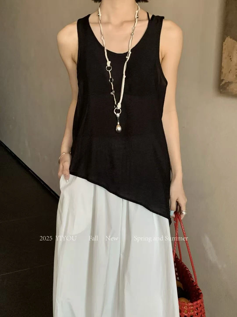 亿尚 福（1ysf26920#）斜裁 好穿宽肩带背心 6-7