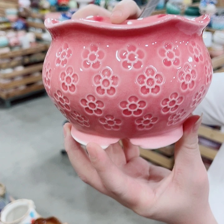 有孔，凑10元包邮陶瓷花盆发货！