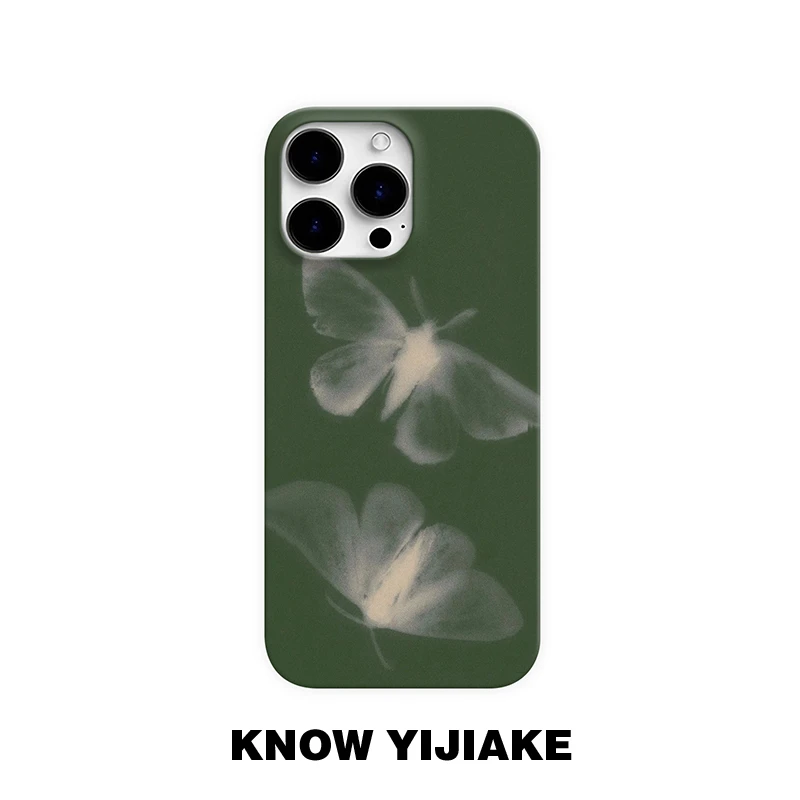 白色蝴蝶适用苹果16promax手机壳15pro小众14/13p/12ins16e创意11