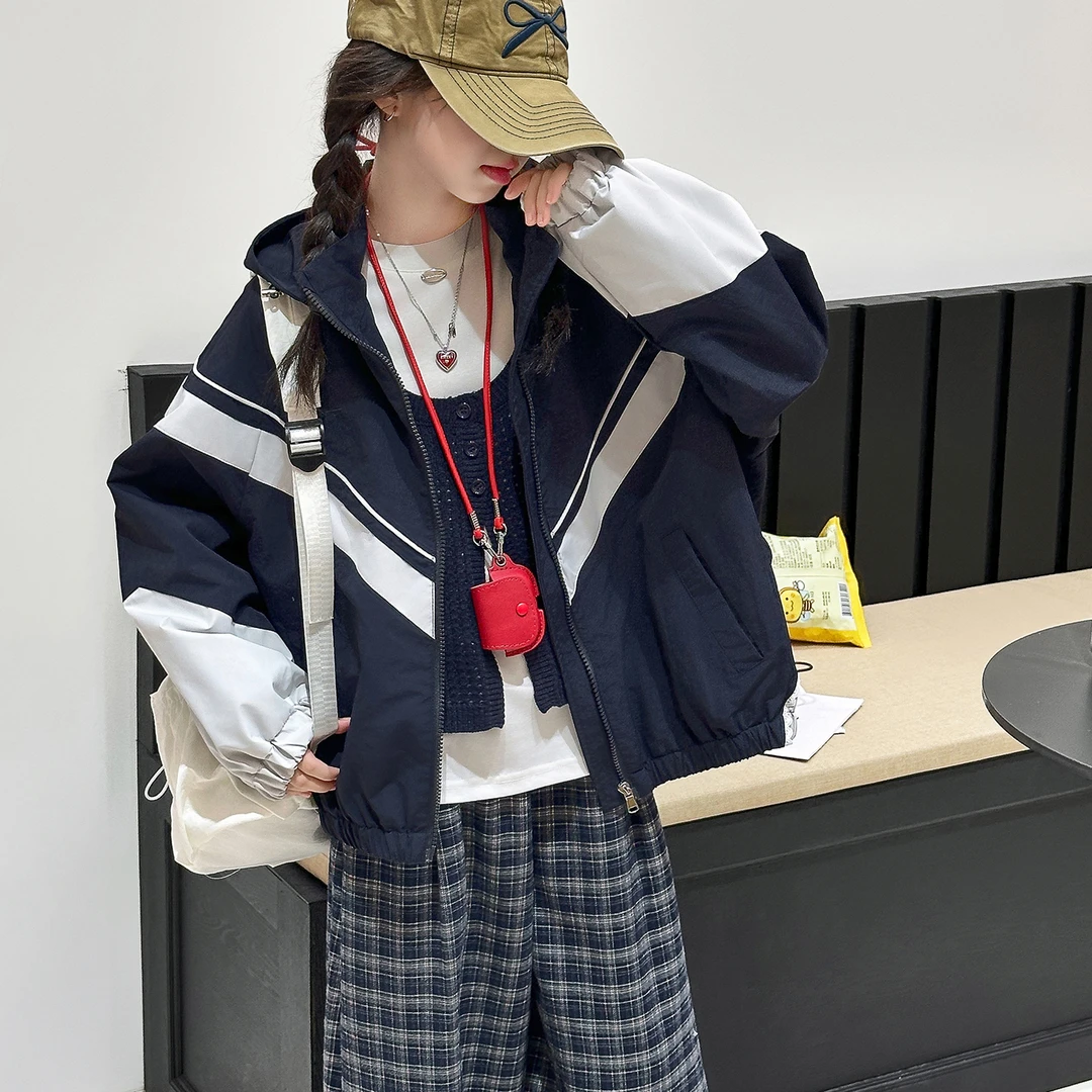 女童外套夹克秋季2025新款洋气时尚儿童秋装韩版连帽上衣中大童装