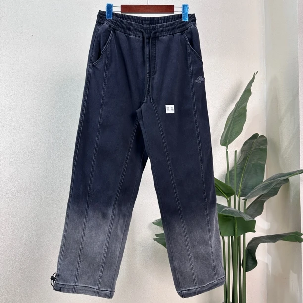 【鸟】潮牌渐变色宽松直筒牛仔裤414-A2-7