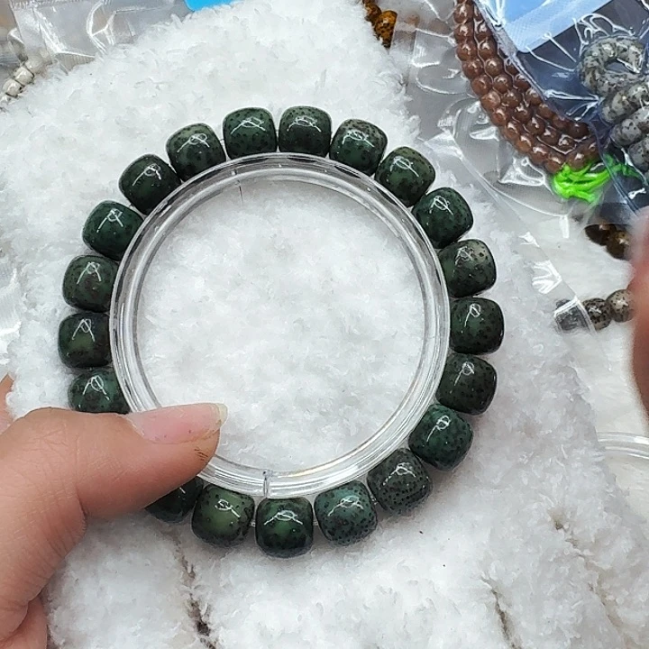 星月菩提手串342高端满绿星月菩提11桶单圈
