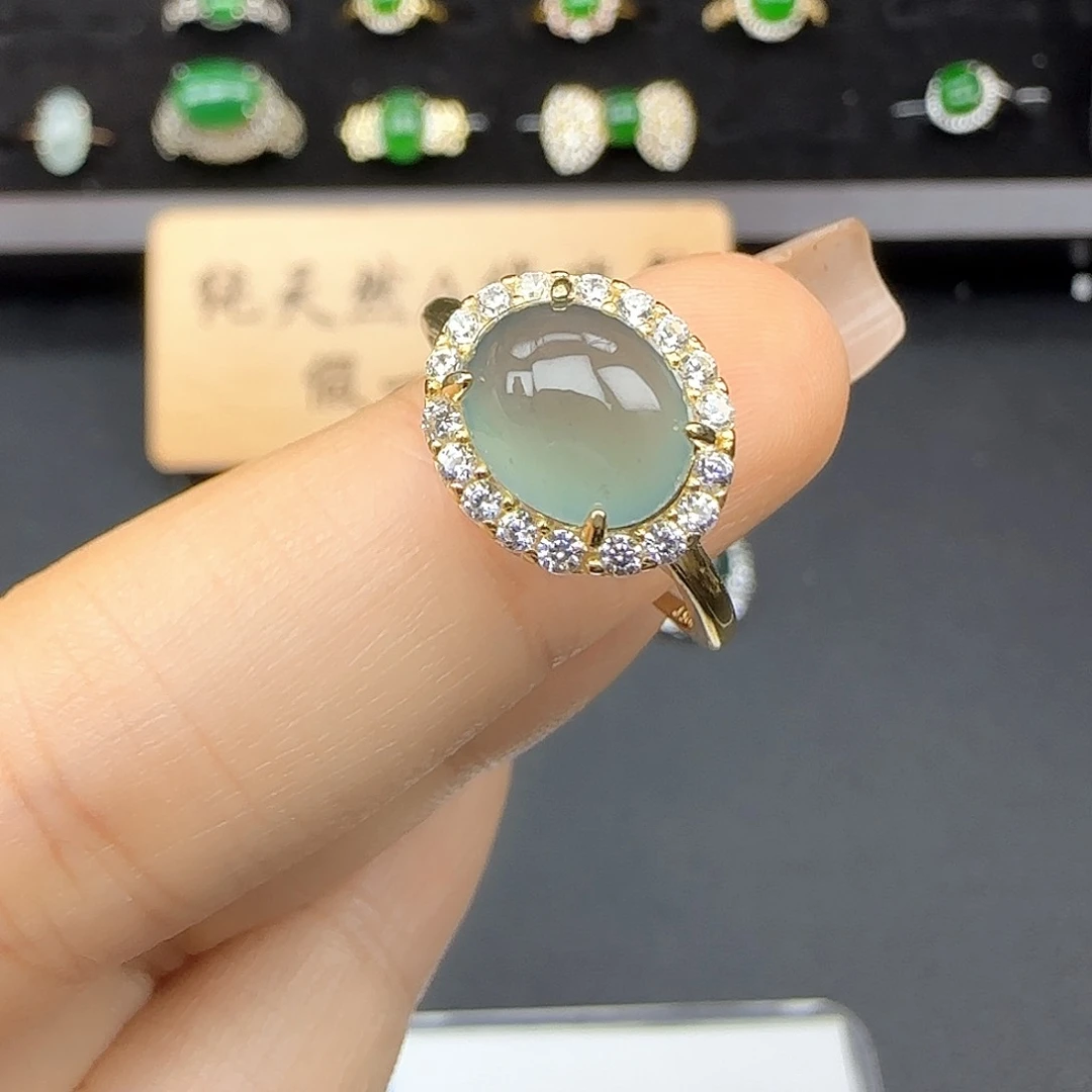 银S925镶嵌戒指翡翠