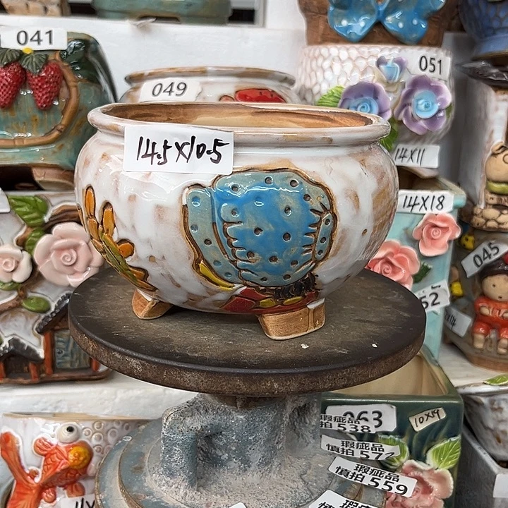 紫砂花盆粗陶材质多肉花盆