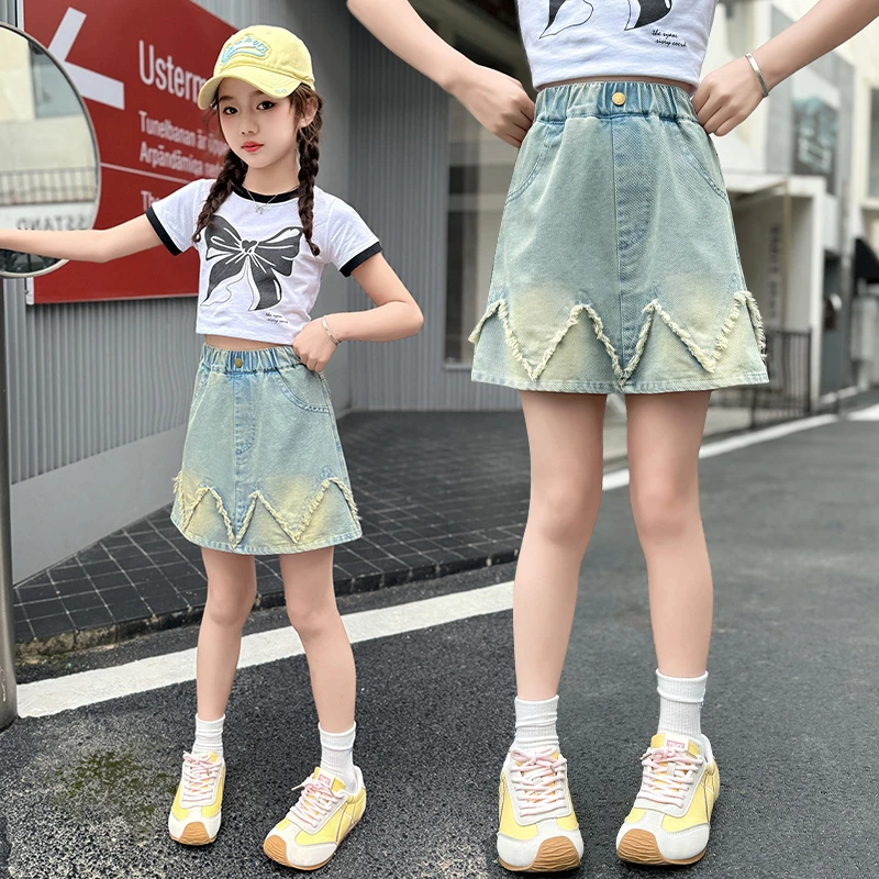 2025年女童牛仔短裤夏款儿童裤子洋气时髦裙裤夏装新款中大童女孩