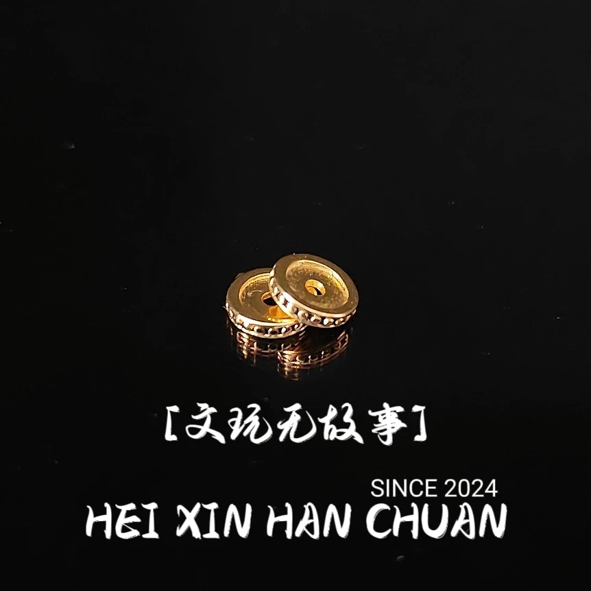 925银银制品 黑点隔片一对配饰尺寸7mm配饰