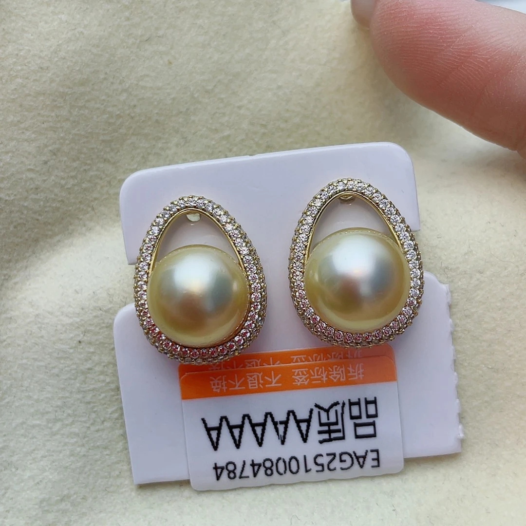 耳饰海水珍珠银S925镶嵌w72