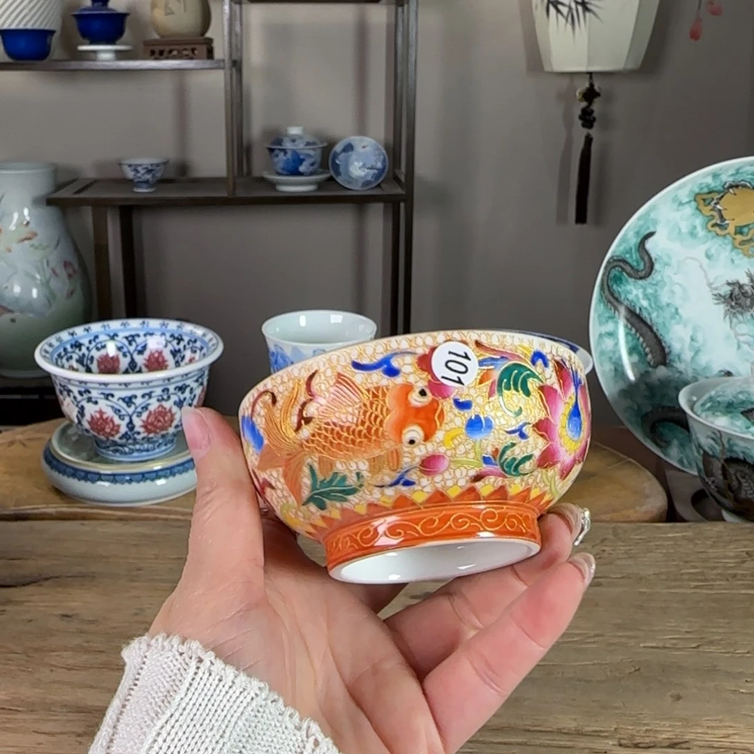 杯景德镇陶瓷柴烧多人