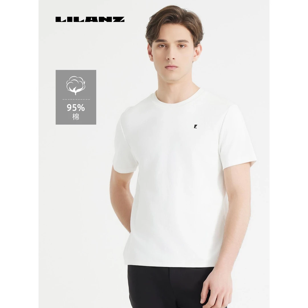 【重磅棉T】利郎高端短袖圆领男士户外时尚透气速干24QTX906